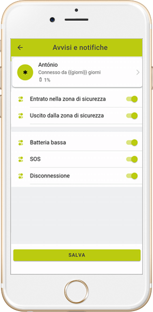 Nock app allarmi