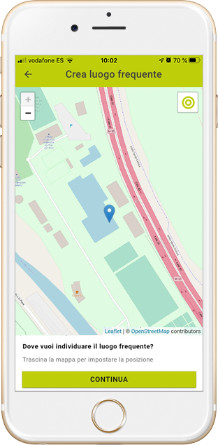 Nock app lugares frecuentes
